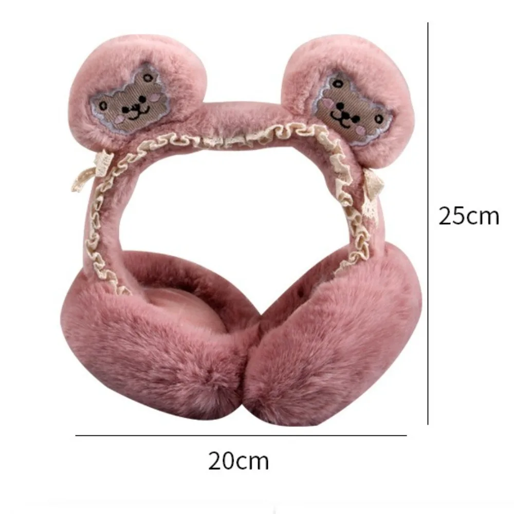 Creative Rabbit Ear Cute Bear Ears Earmuffs Soft Plush Folding Earflap Keep Warm Cold Protection Windproof Ear Cap Women