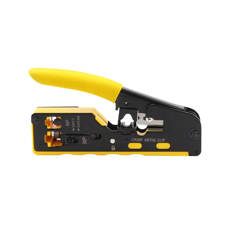 Multifunctional Network Pliers Crimping Tool CAT5 CAT6 CAT7 RJ45 Pass Through All in One EZ Crimp Tool for Rj11 R12 RJ45