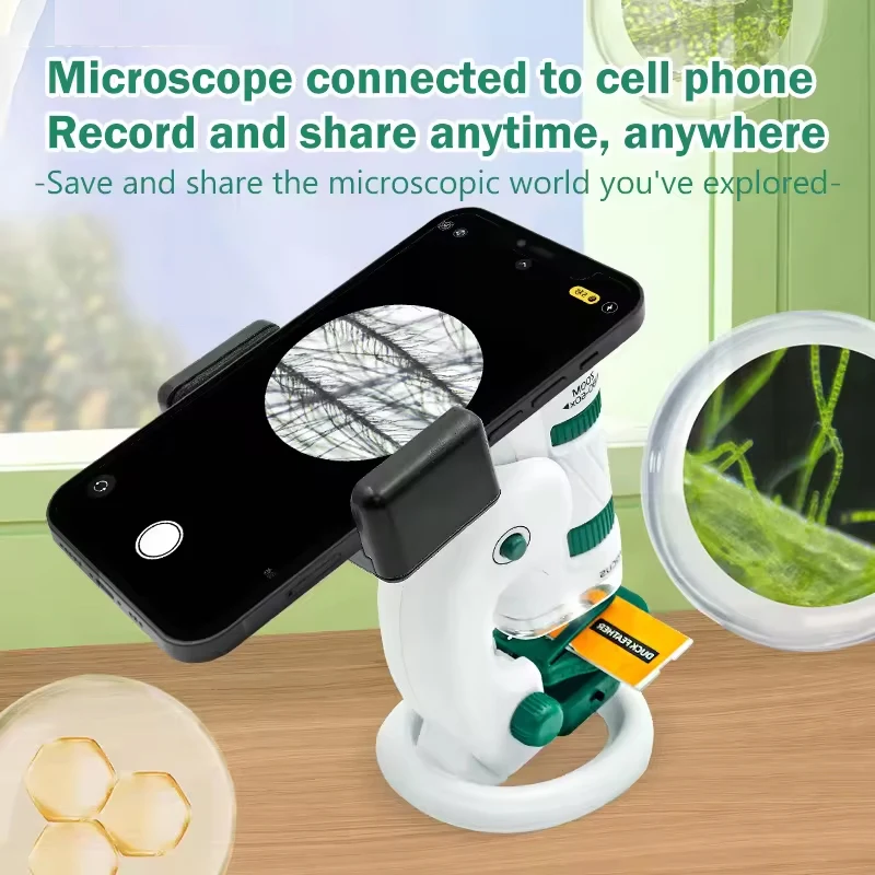 60X-120X Handheld Child Microscope Kit Portable Lab Microscopes Biological Science Educational Toy For Children Learn STEM Gifts