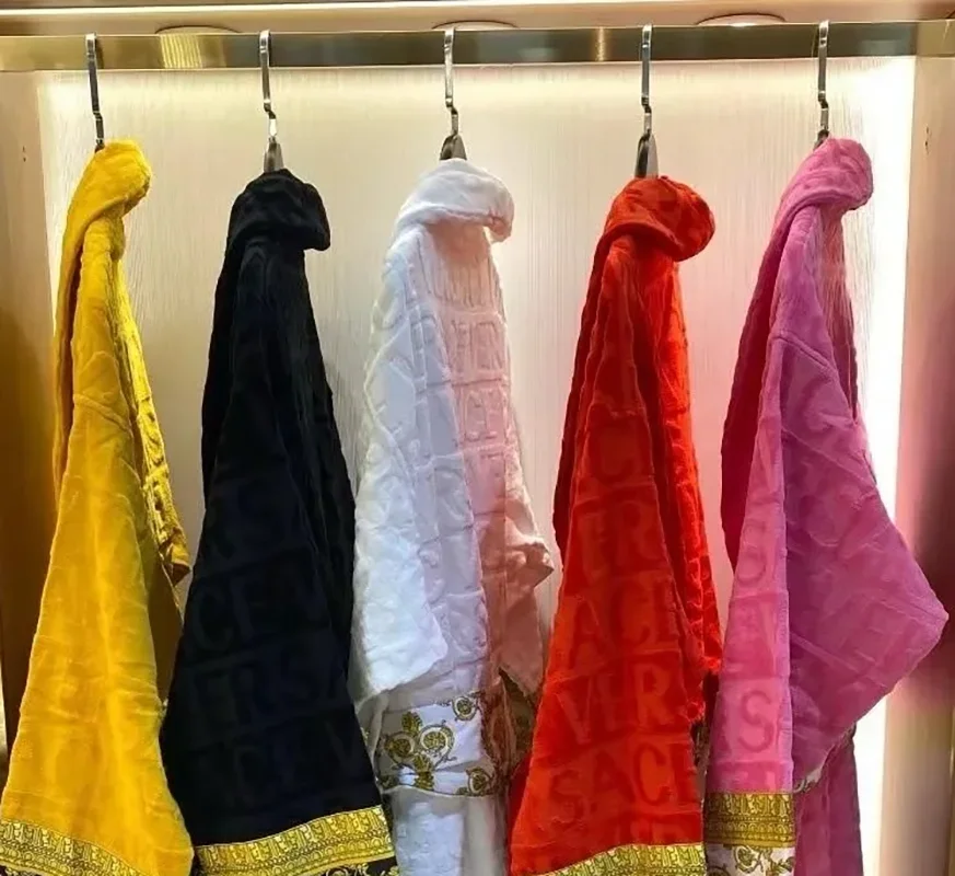 رداء حمام للرجال والنساء، رداء طويل من القطن الفاخر على طراز الفندق، ملابس منزلية مريحة من القطيفة