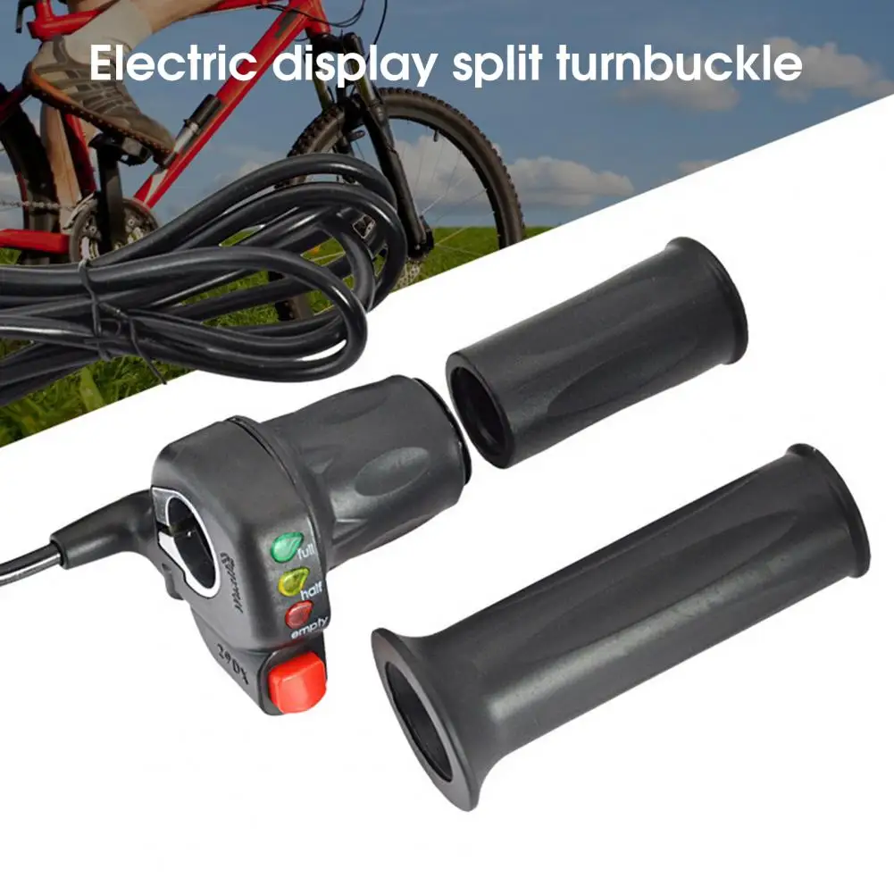 Acelerador elétrico para bicicletas com interruptor, visor de alimentação, travamento automático, mountain bike, controlo de velocidade, barra de alavanca, acessórios para bicicletas, 36 V, 48V