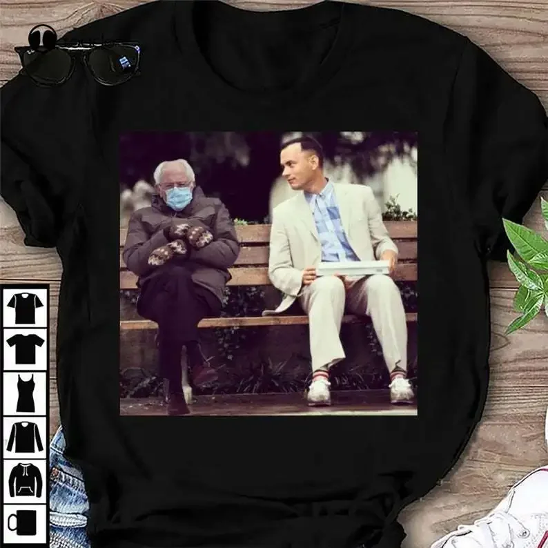 Forrest Gump Bernie Sanders como es como una caja de manoplas Meme Shirt