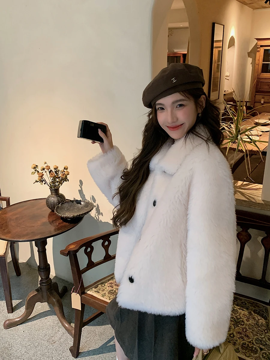 レディース オート ウール シープスキン フェイス ジャケット コート 2025 新作 スタイリッシュ レザー＆ファーコート カジュアル アウターウェア コート