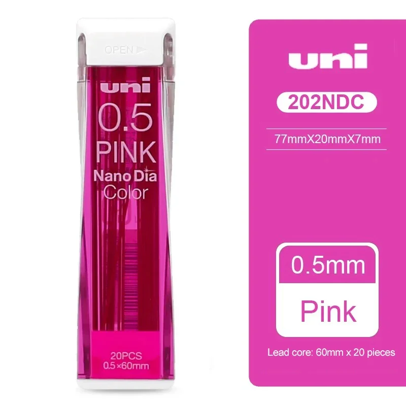 Japan Uni Nano Dia Kleur 202NDC gekleurde Vulpotlood leads vullingen 0.5mm schrijfbenodigdheden Stationaire Mix Cores Schilderen kunst