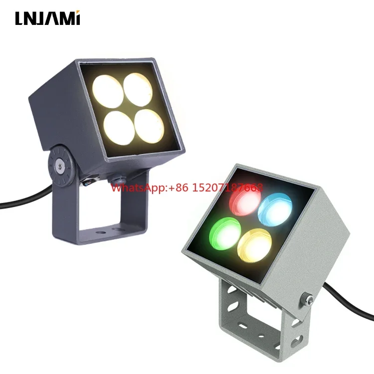 IP66 Rated 8W/12W Mini DMX-Controlled RGB LED Architectural Floodlights for Outdoor Building and Stage Lighting