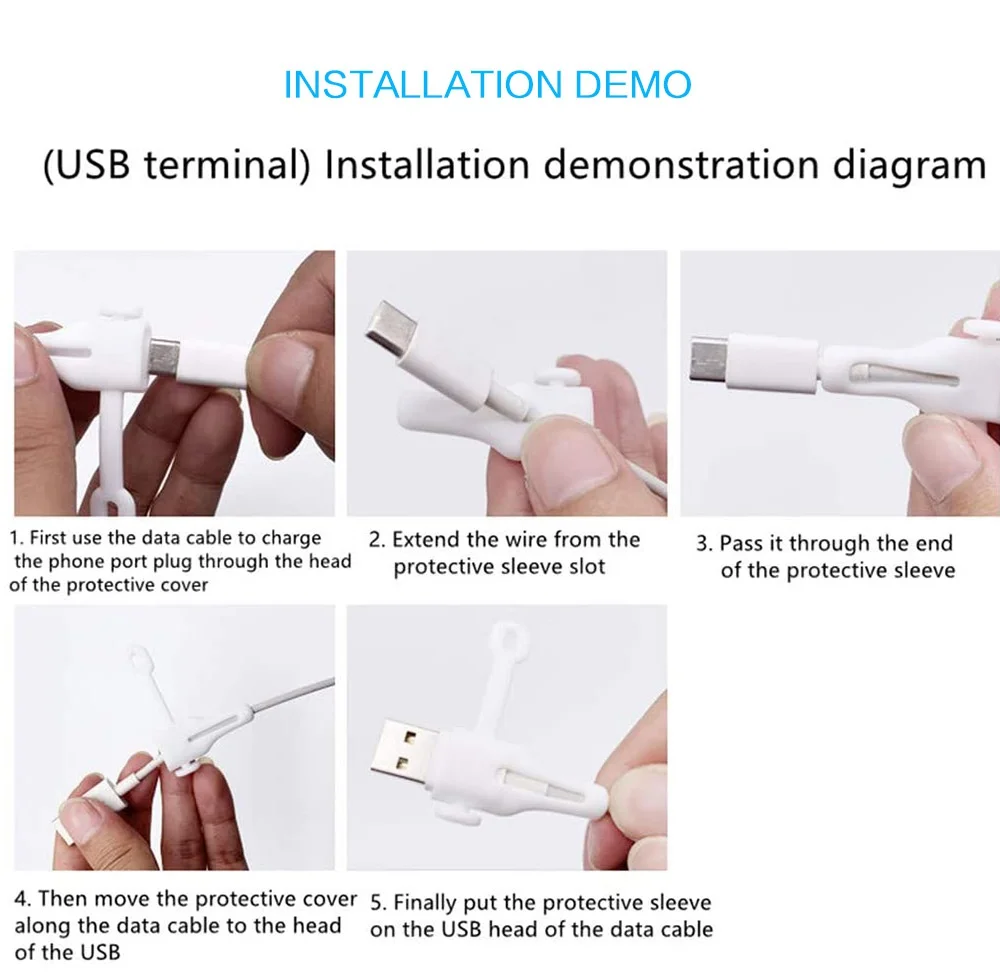 STONEGO 2 in 1 Charging Cable Protector Phones Cable holder Cover cable winder clip USB Charger Cord management cable organizer