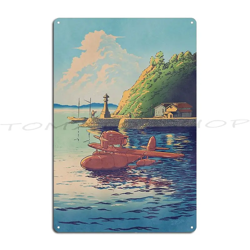 Sunset Plane Metal Sign Poster Cinema Party Club Cinema Bar Cave Designer Tin Sign Poster