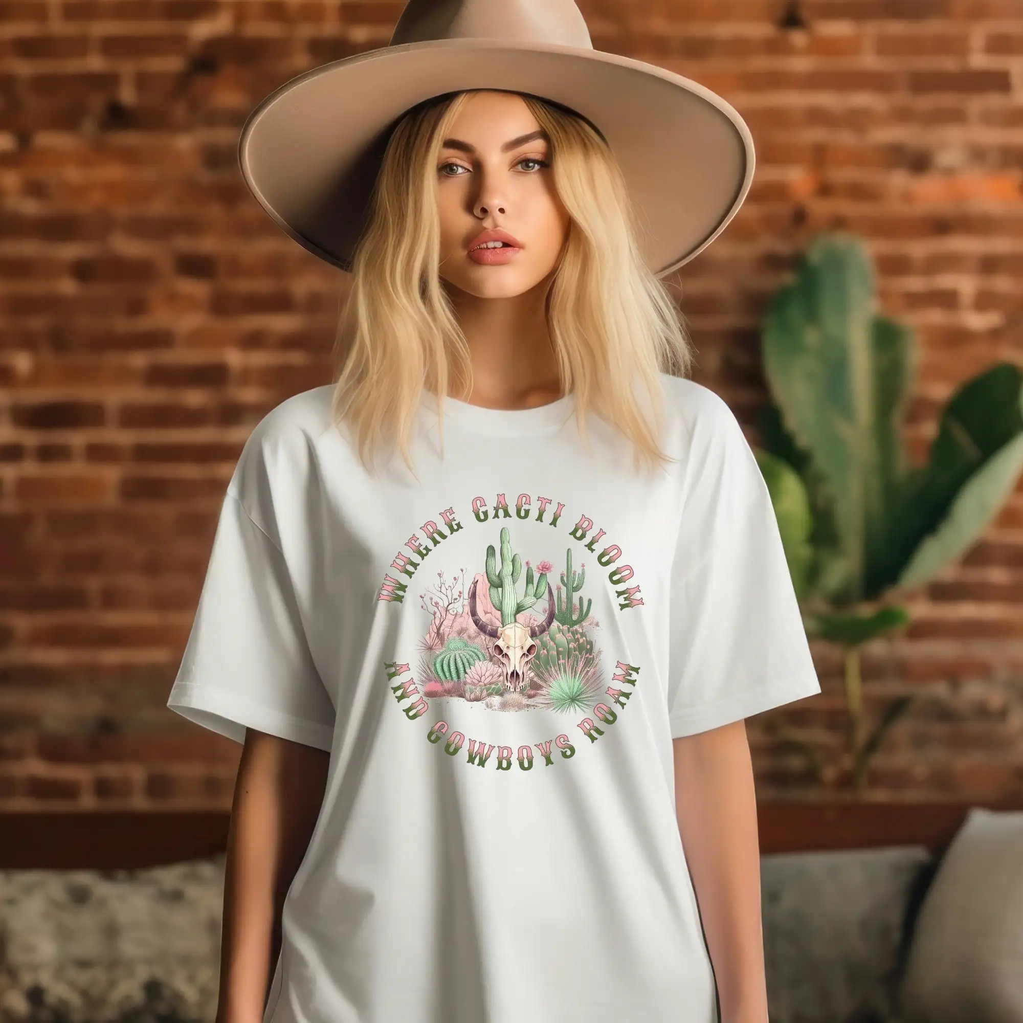 Where Cacti Bloom And Cowboys Roam T Shirt Cactus Desert Southwestern Cowgirl Style Western Vibes