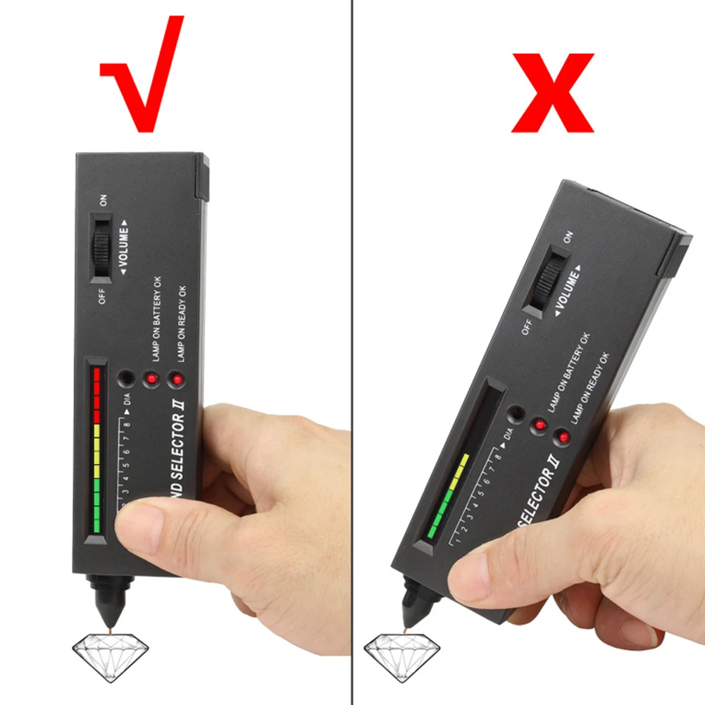 Imagem -04 - Led Diamante Indicador Teste Caneta Tester de Alta Precisão Diamante Gemstone Gem Selector Jóias Verer Ferramenta Profissional