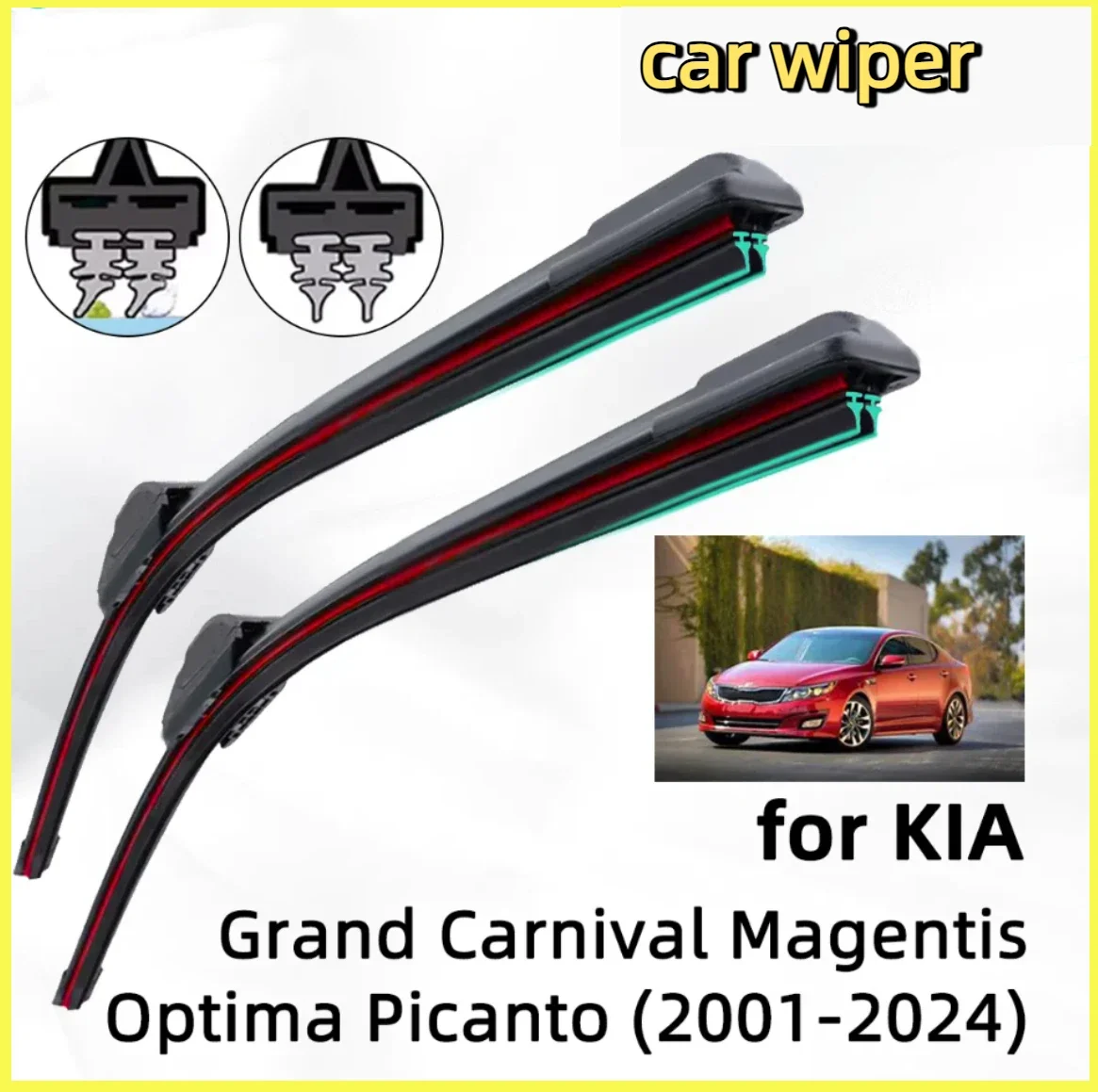

Double Rubber Car Wiper for KIA Grand Carnival Magentis Optima Picanto Front Wiper Blades Brushes Cutter Accessories Windscreen