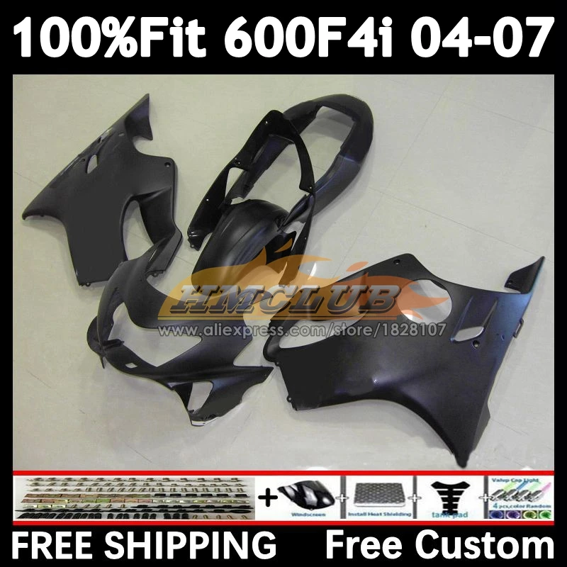 Injection Body For HONDA CBR600 FS matte black CBR 600F4i 600 F4i 04 05 06 07 53No.18 CBR600F4i 2004 2005 2006 2007 OEM Fairing