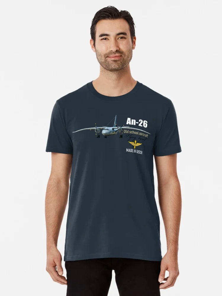 USSR Antonov An-26 Military Transport Aircraft T Shirt. New 100% Cotton Short Sleeve O-Neck Casual T-shirts Loose Top Size S-3XL