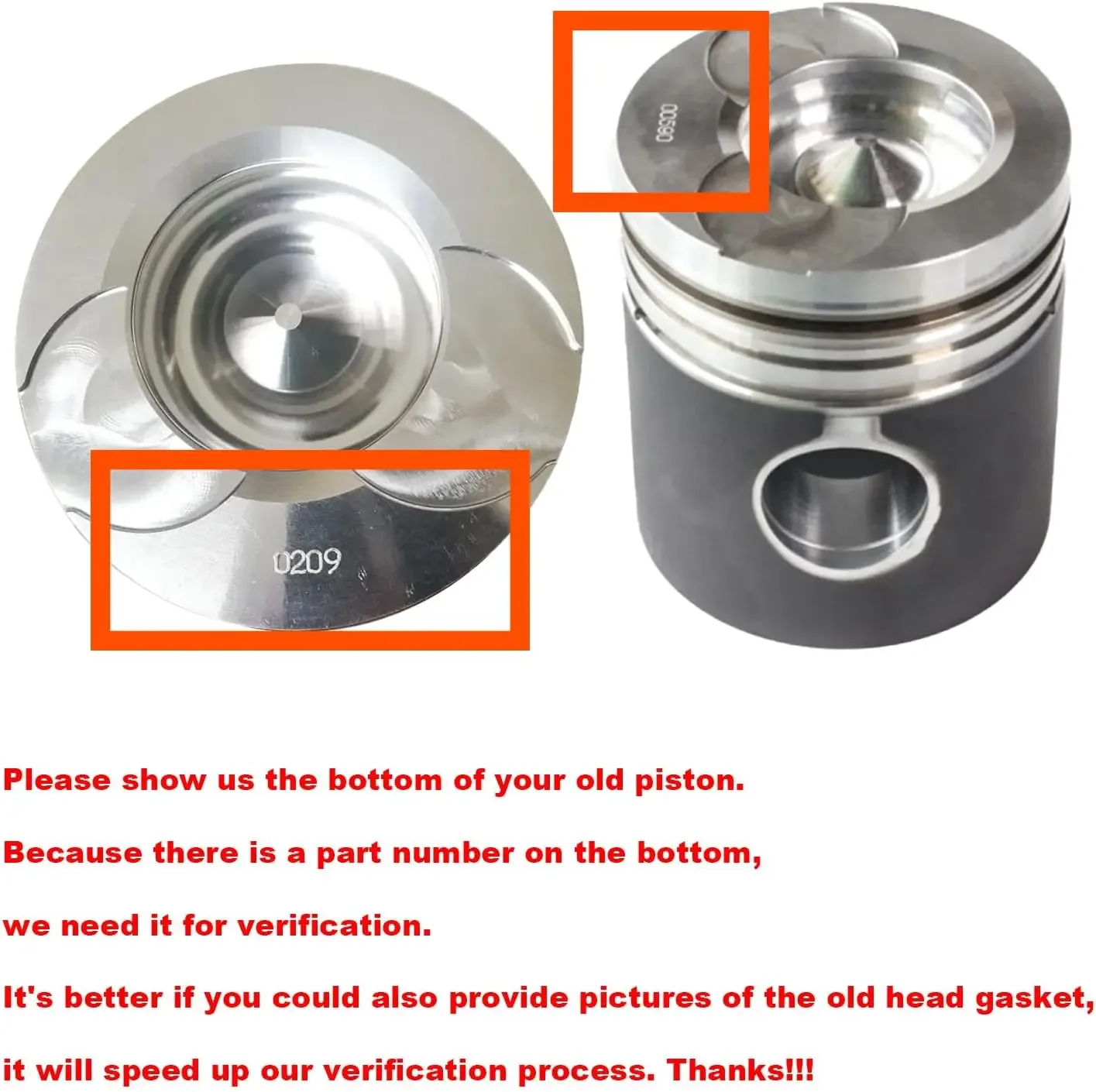 MSparts D7D Overhaul Rebuild Kit Piston Liner Kit With Gasket Kit for Volvo Excavators D7D Engine Excavator Ec290B EC240b