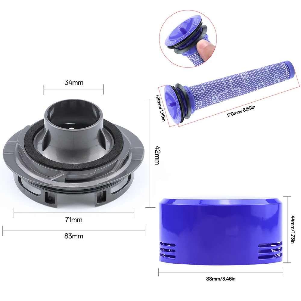 Coperchio motore posteriore Filtro HEPA per Dyson V7 V8 Accessori per aspirapolvere senza fili portatili Parti di ricambio del filtro