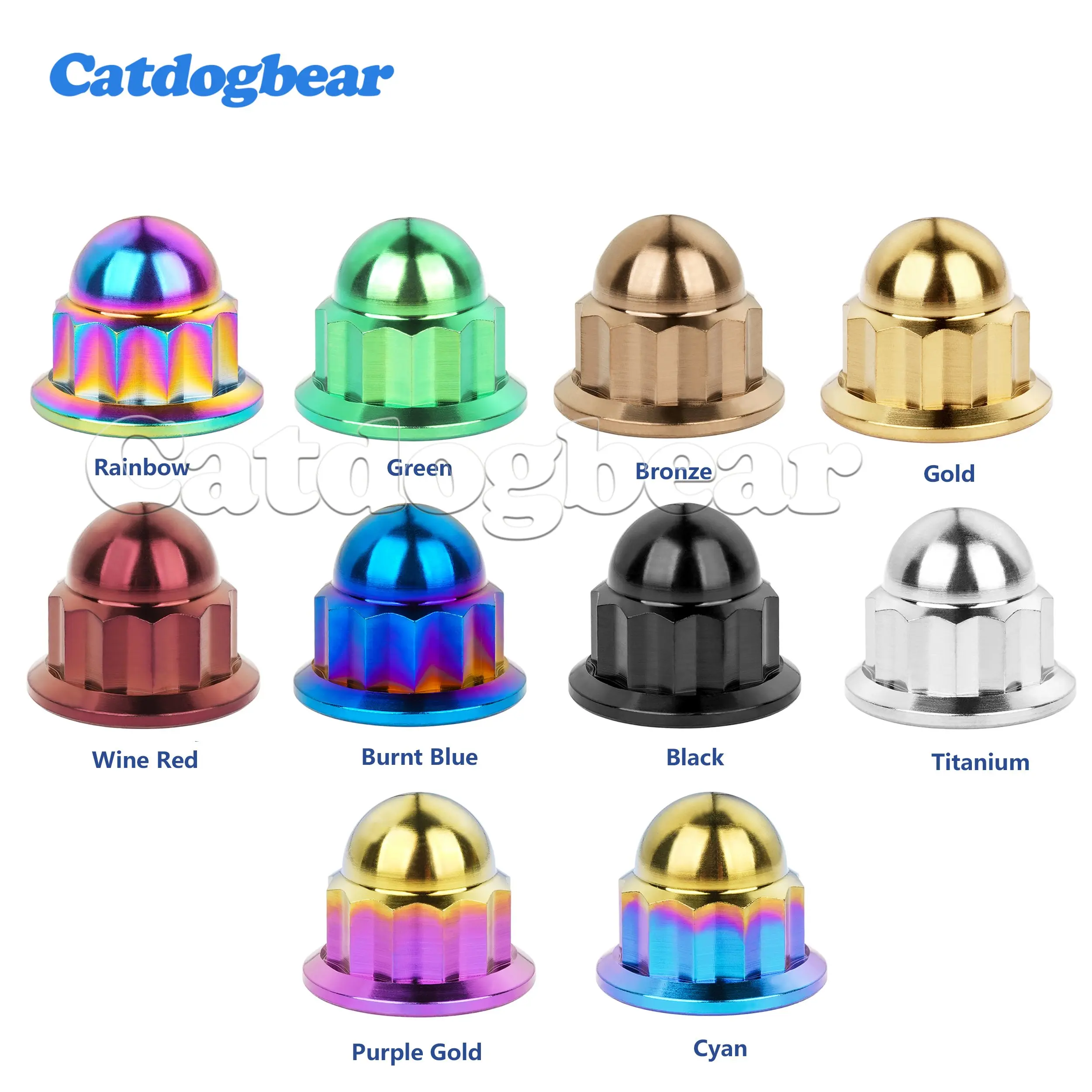 Catdogbear 4PCS Titanium  M6X1.0mm M8/M10X1.25mm 12-point cap nut for Bicycle Motorcycle Car