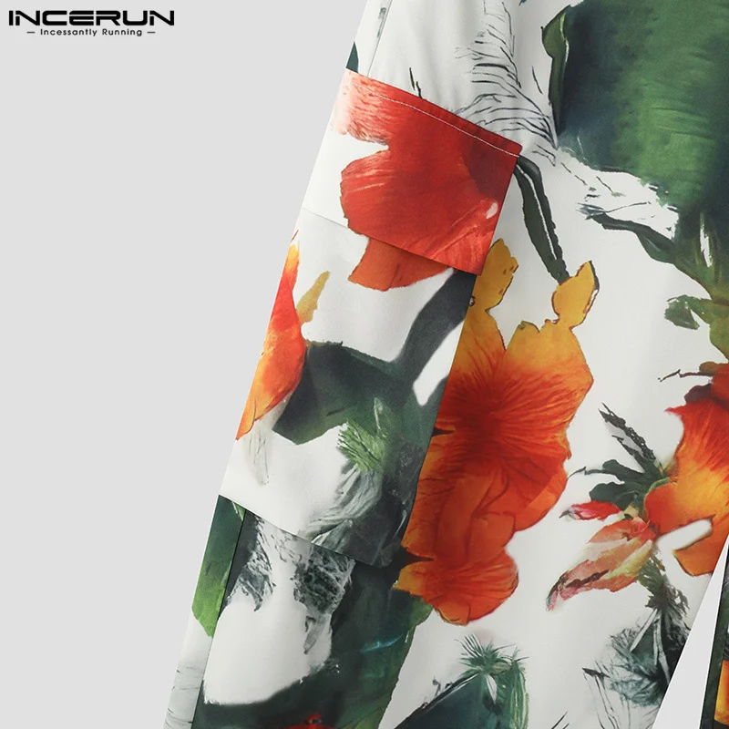 Incerun 2024 koreanischen Stil neue Herren hose lose Blumen blatt druck lange Hosen Mode Persönlichkeit heißen Verkauf Pantalons S-5XL