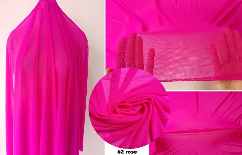4-Wege-Stretch-Tüll, 58 Zoll breit pro Meter, hochwertiges elastisches Spandex-Mesh-Gewebe, Nylon, Unterwäsche, Strümpfe, Futter, Spitze – Detail 8