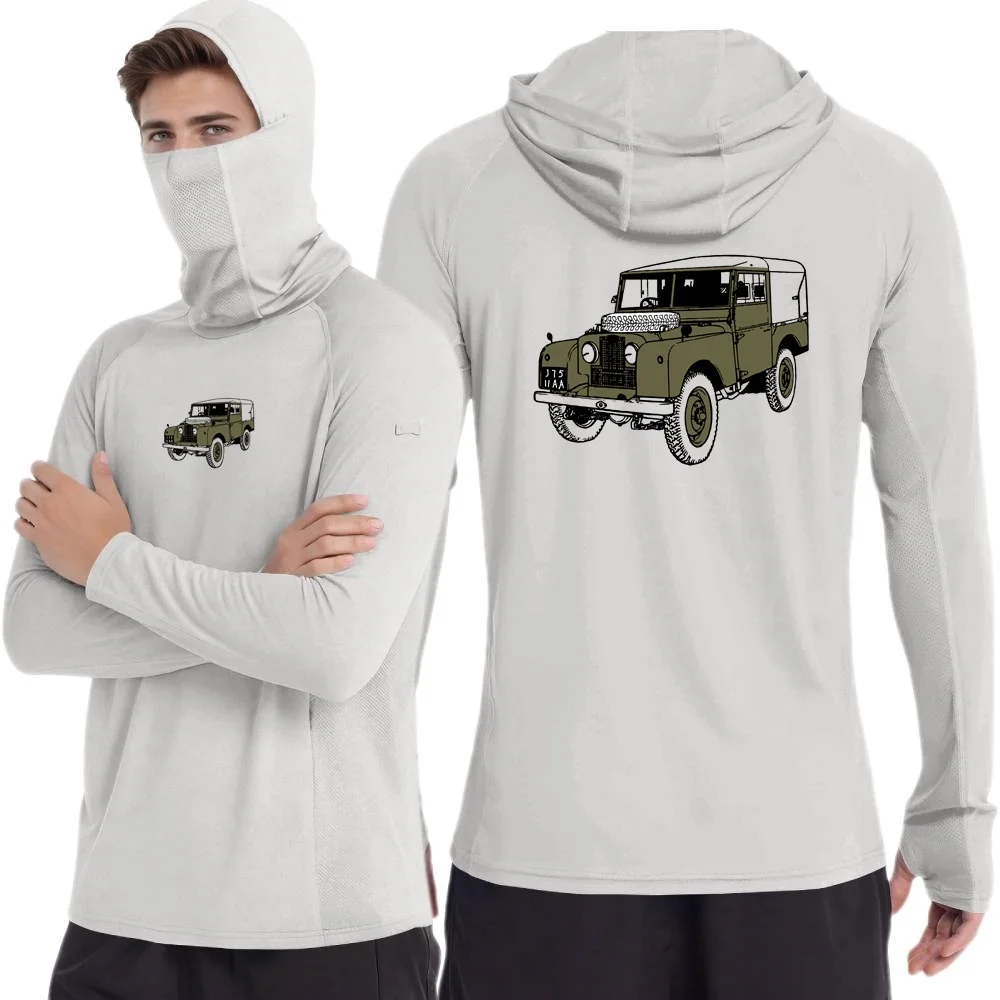 Classic Series Cross Country Car Men's UPF50+ Performance T-Shirt Hoodie Long Sleeve Sun Protection T-Shirt Quick Dry Sunscreen
