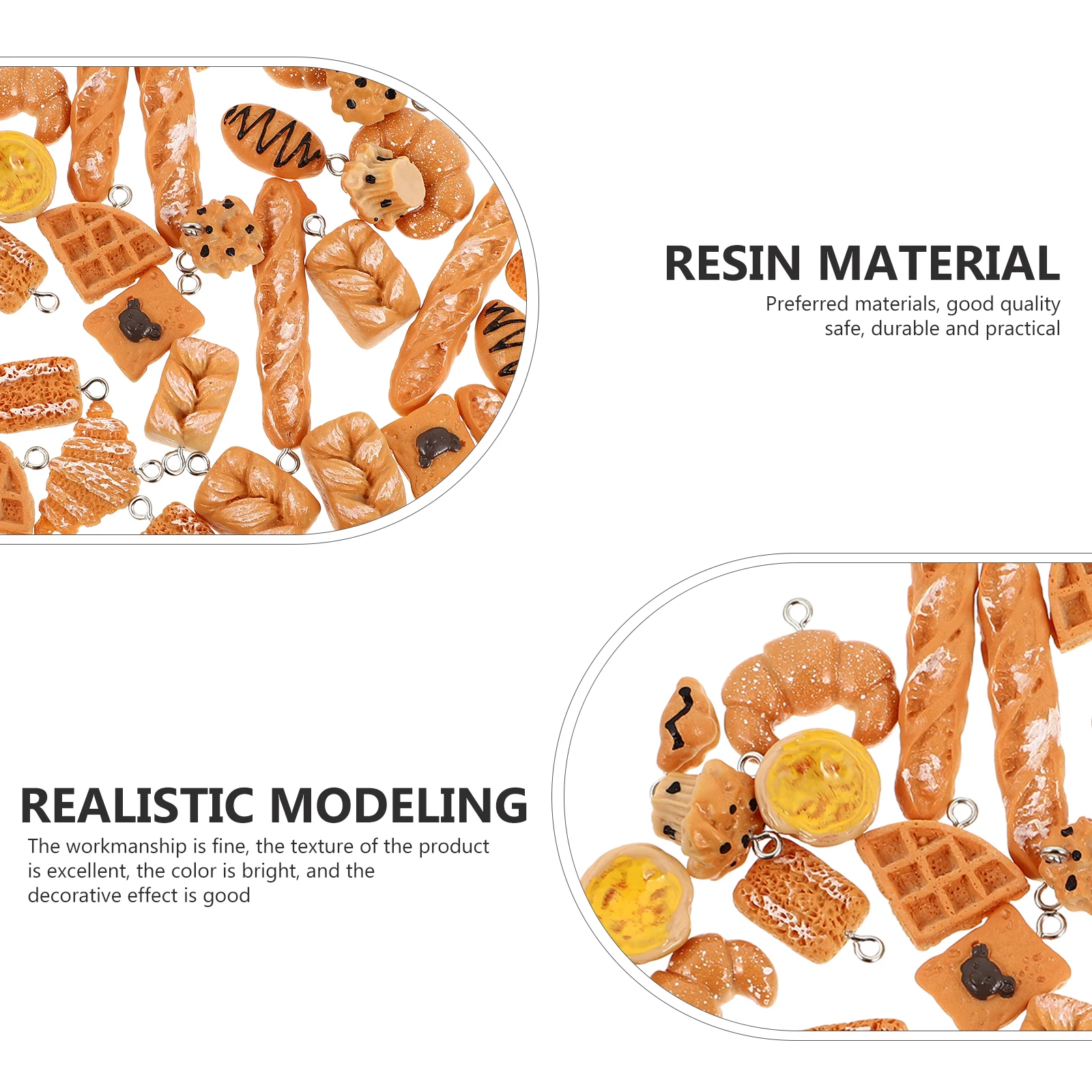 

50Pcs Resin Bake Cake Pendant Charms DIY Handmade Jewelry Semi-Finished Decorative Pendant Accessories for Necklace Bracelet