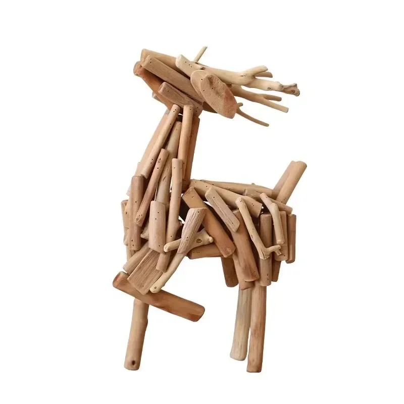 

Little Elk Ornament Home New Year's Ornament Creative Modern Simple Wedding Living Room Wine Cabinet Wooden Gifts