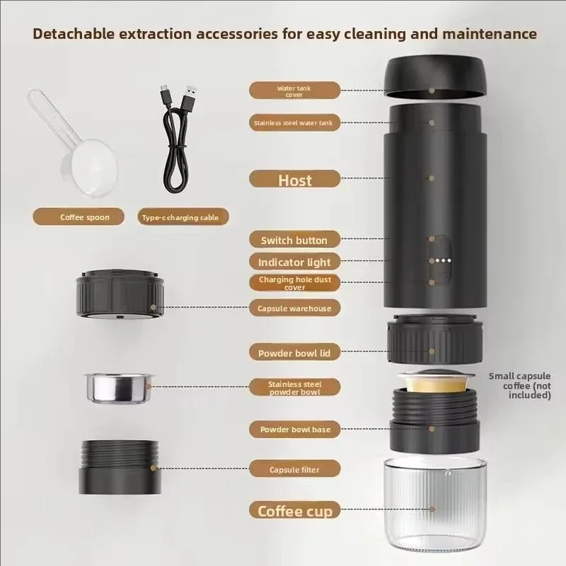 portable espresso machine coffee powder capsule espresso high pressure outdoor coffee home coffee machine