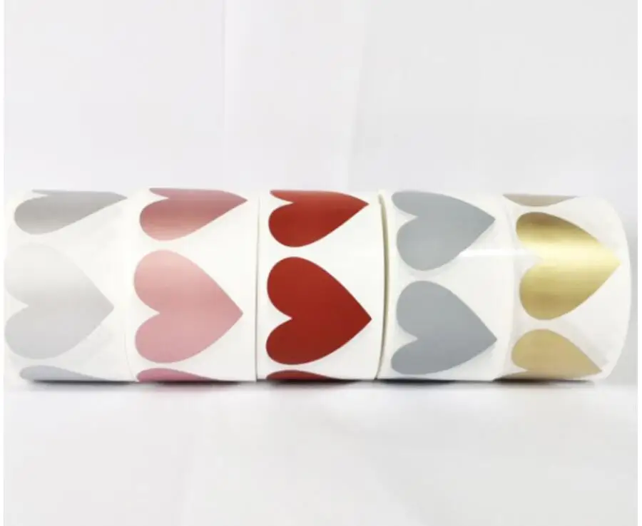 300pcs 30X35mm 5 colors Scratch Off Stickers Heart Shape Labels sticker DIY handmade for game Scratch Sticker Labels stationer