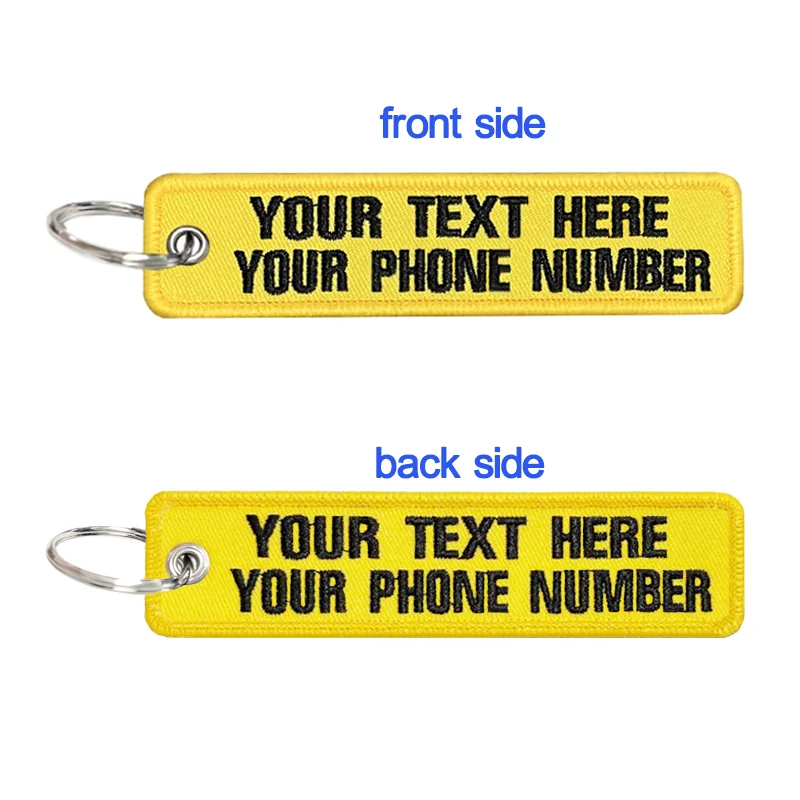 Personalized two line text  customization embroidery patches, car, motorcycle, backpack, door lock, personalized key labels