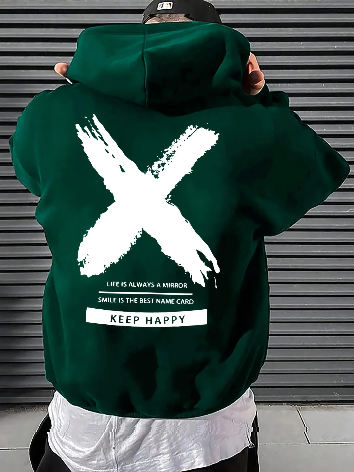 Retro-Stil Nischenmode Herren- und Damen-Kapuzenpullover mit Rückendruck, bequemer und lässiger Sport-Hoodie. – Detail 6