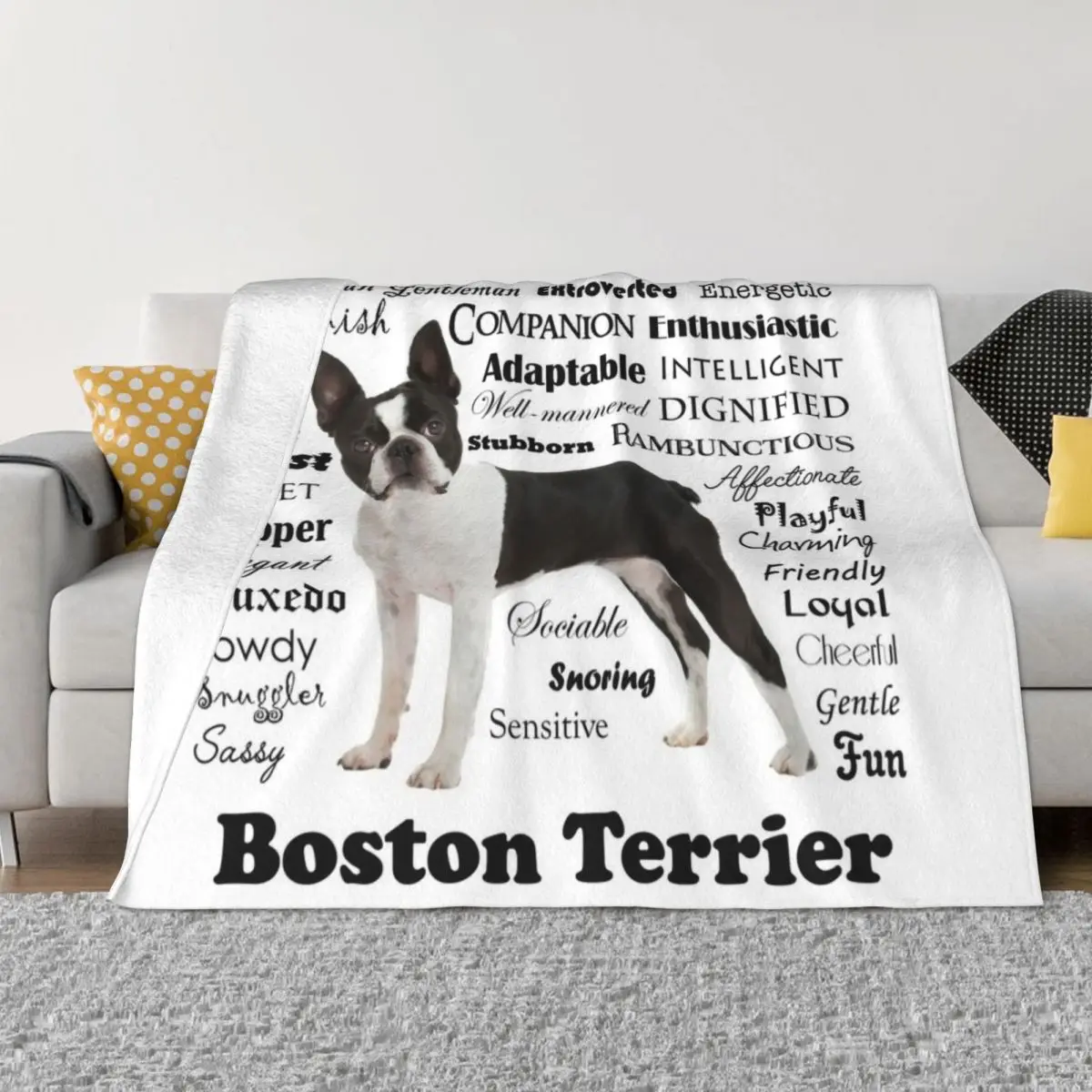 

Boston Terrier Traits Throw Blanket furry christmas blanket Stuffed Blankets Fashion Sofa Blankets