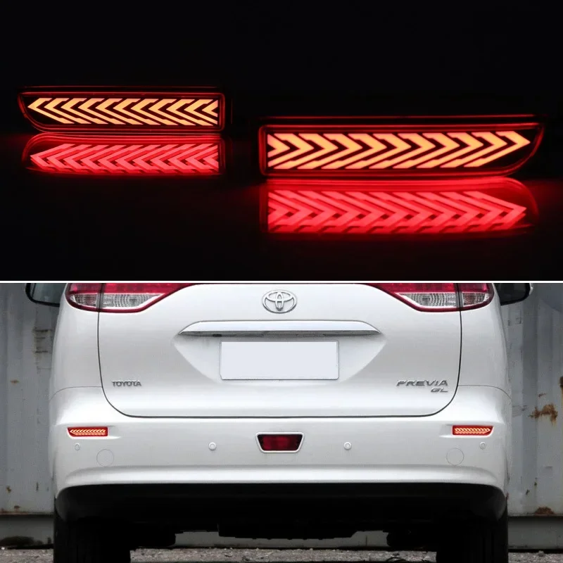 Car LED Rear Bumper Lamp For Toyota Previa Estima 2006-2018 Fog Lamps Brake Turn Signal Reflector Indicators Taillights Fog Lamp