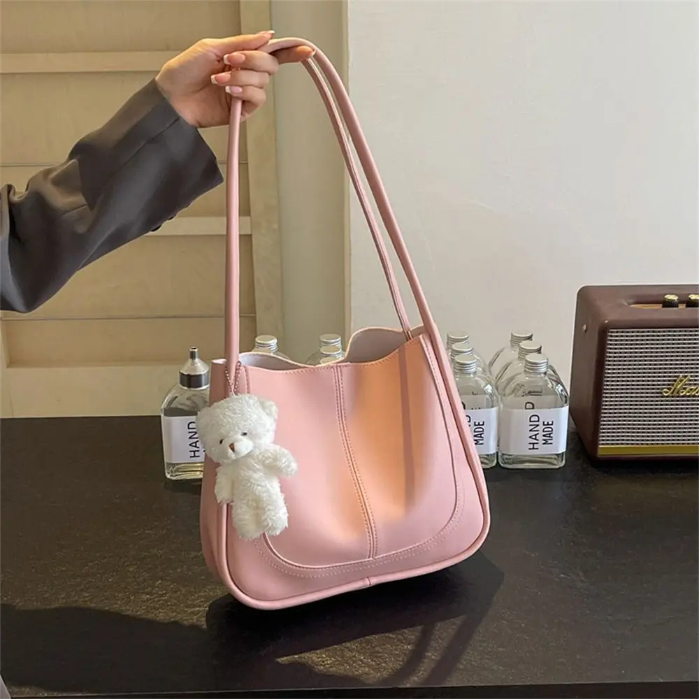 Large Capacity Women\'s Shoulder Bag New Commuting Handbags Bucket Bag Fashion Crossbody Bags Solid Color Tote Bag