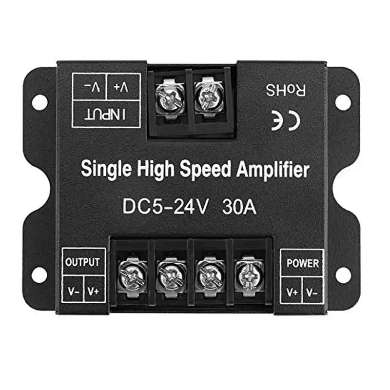 COB FCOB 2835 3014 3528 5050 1Channel Signal Amplifier Work with Single Color LED Strip Long Distance Light Projects DC5-24V 30A