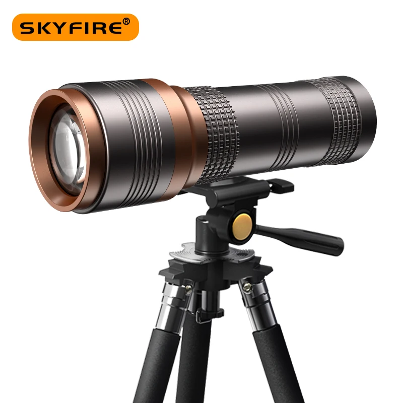 SKYFIRE Night Fishing Lamp Rechargeable Outdoor USB Type-C Charging Super Bright Zoomable Flashlight Outdoor Camping SF-DYD-370S