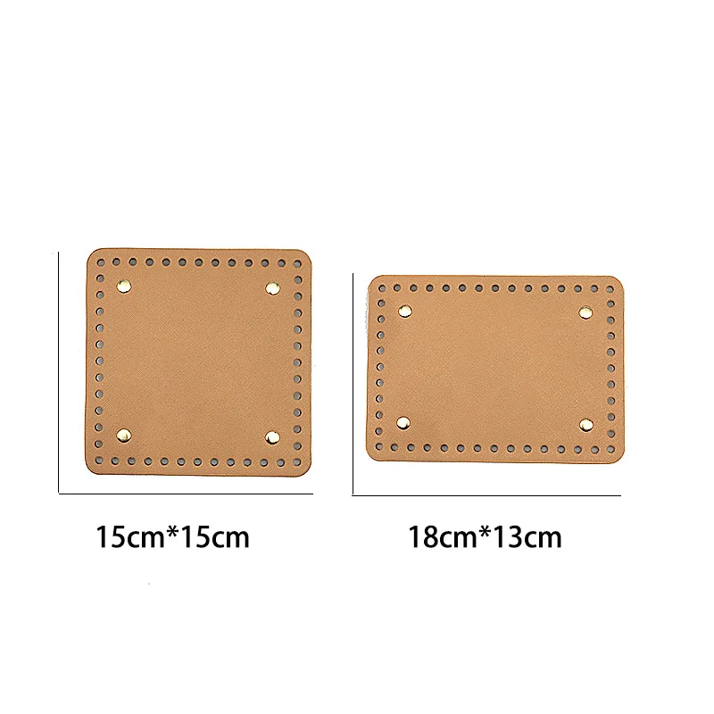 15x15/13x18 Handmade Bottom PU Leather Women Purse Wear-Resistant Rectangle Accessories Parts For Handbag Knitting Bag Bottom