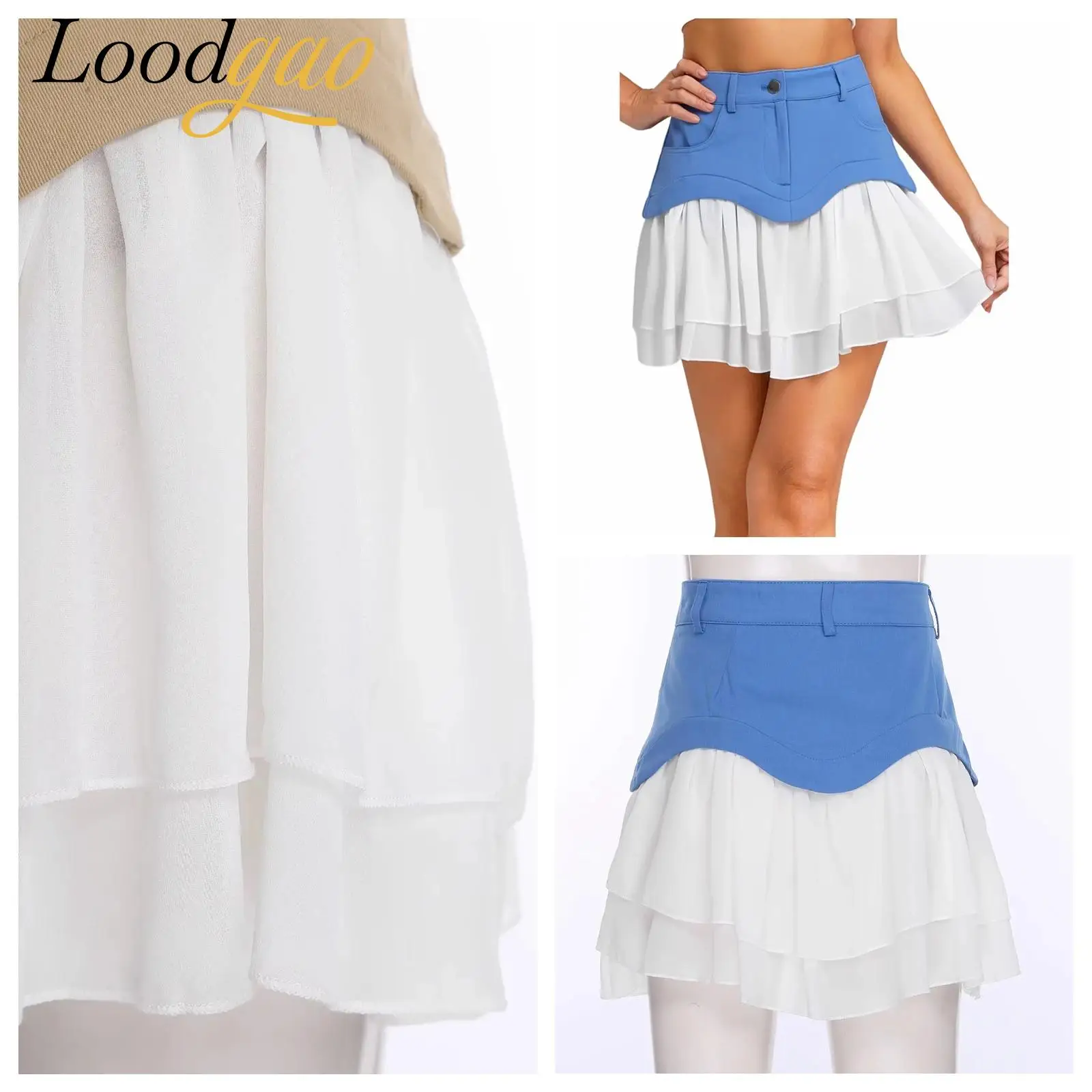 Ropa de calle para mujer, faldas informales de verano, minifalda plisada, ropa para mujer, dobladillo de gasa Irregular, falda de moda 2025