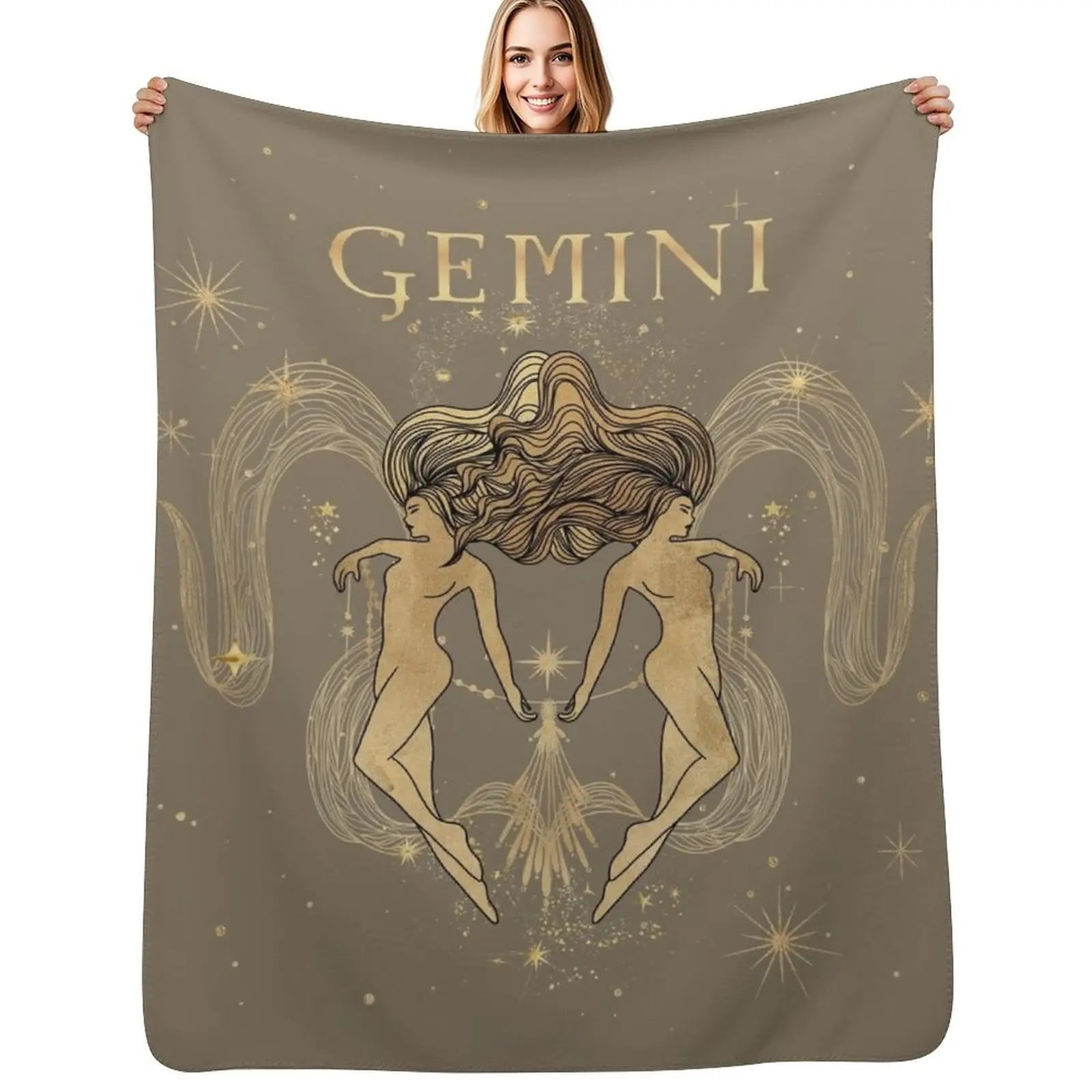 Gemini zodiac woman Throw Blanket Fuzzy Plush Throw Blanket for Sofa Chair