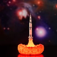 3D Print LED Night Lamp Space Shuttle Rocket Night Light USB Rechargeable Space Desk Lamp For Christmas Birthday Children's Gift
