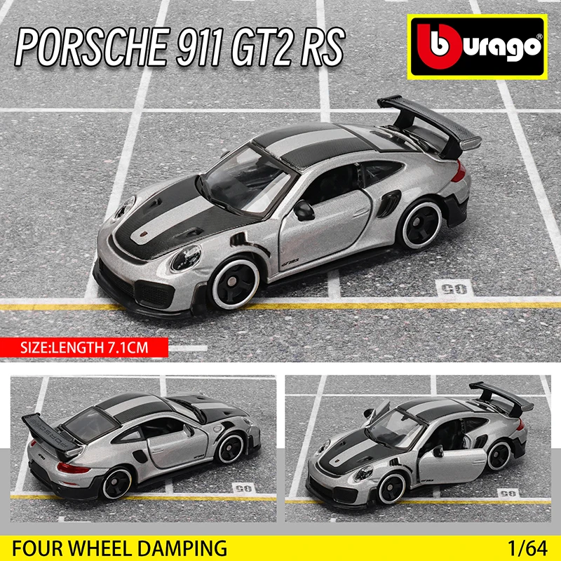 Bburago Mercedes Benz 300sl Porsche 911 GT2 RSCar Model Collection Kids Xmas Gift Toys for Boys Ferrari LAMBORGHINI Porsche