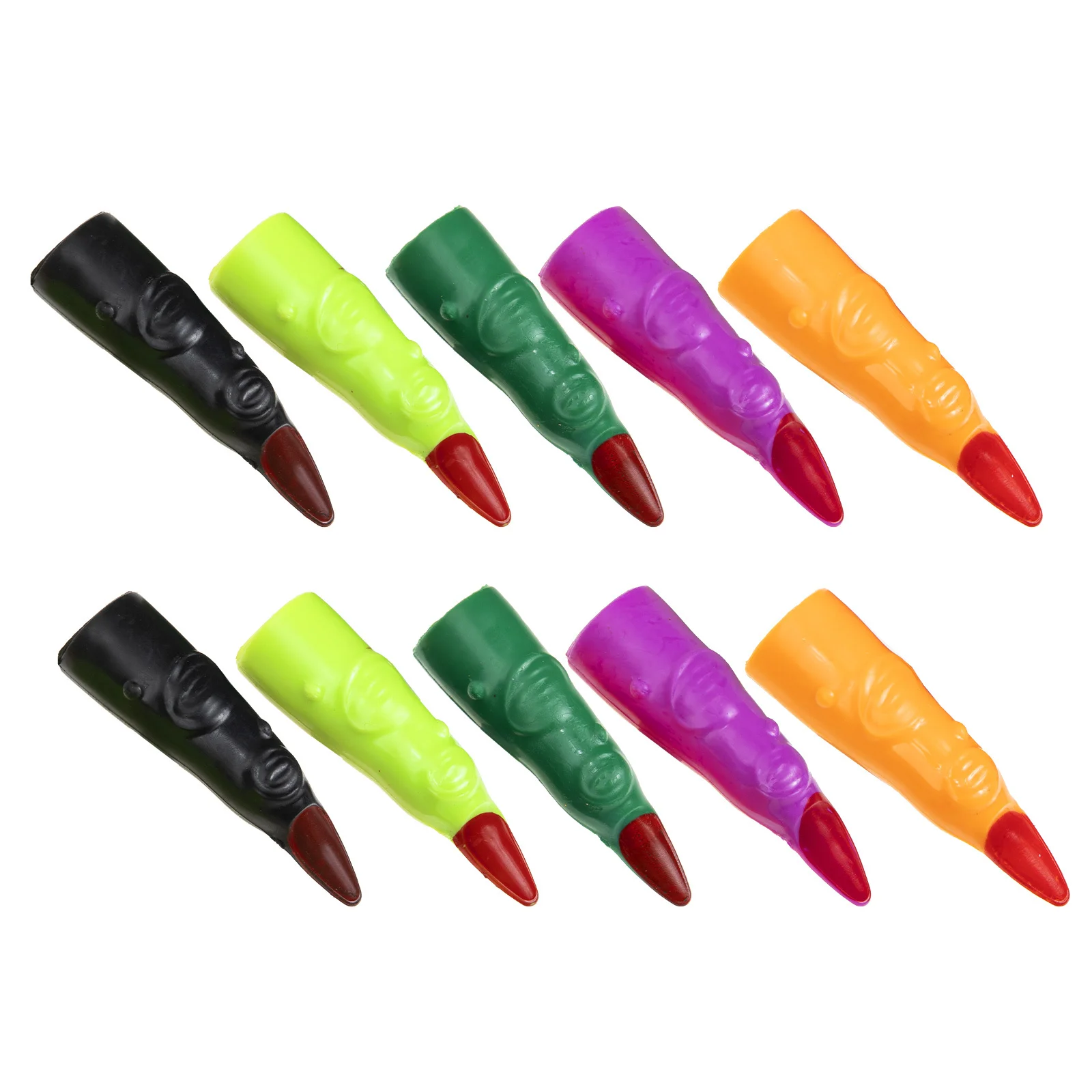 40 قطعة أصابع الساحرة أظافر الهالوين المزيفة خفيفة الوزن وقابلة لإعادة الاستخدام أظافر بلاستيكية للزينة المخيفة ذاتية الصنع