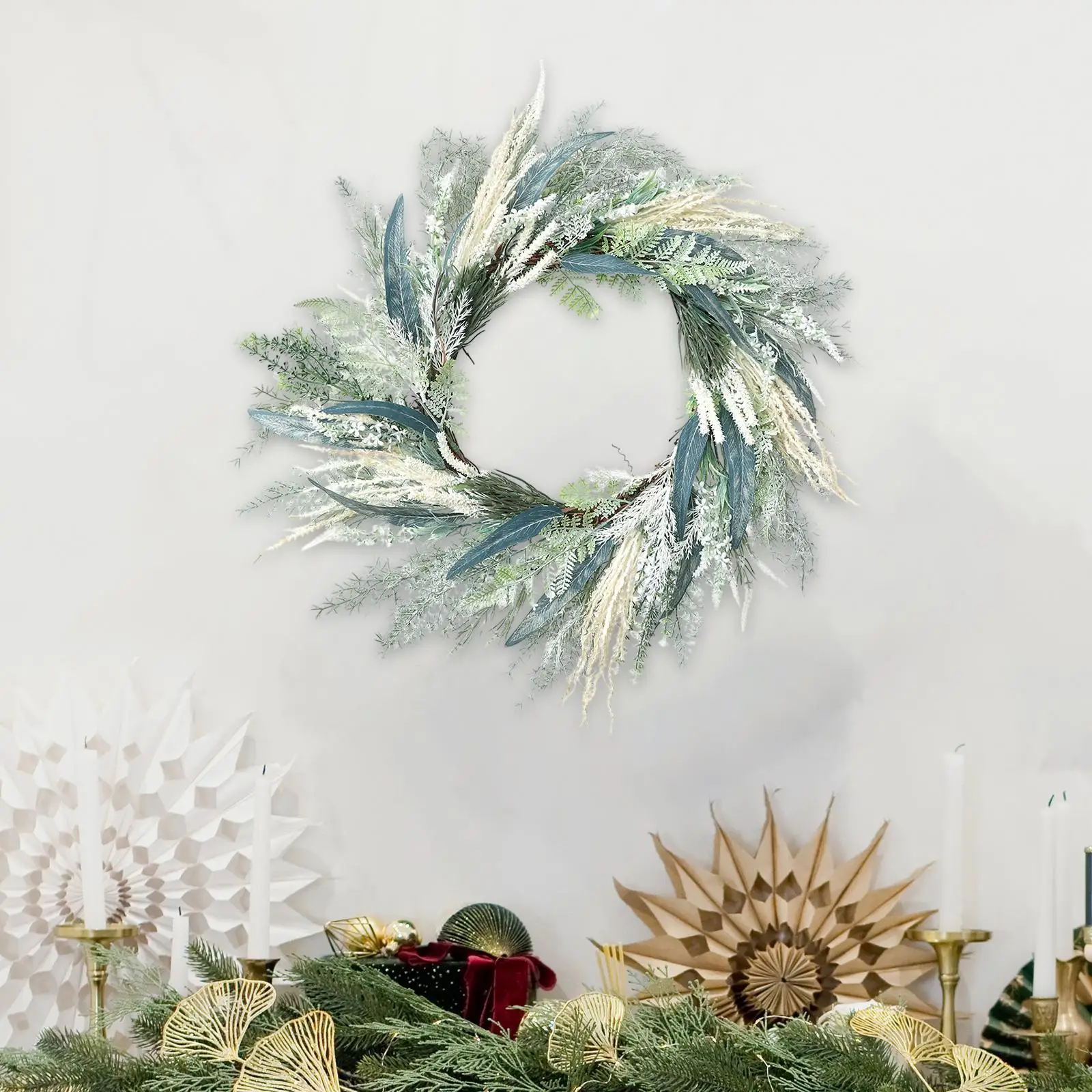 

Искусственный венок лаванды Венок для входной двери Украшение двери Декоративный цветок