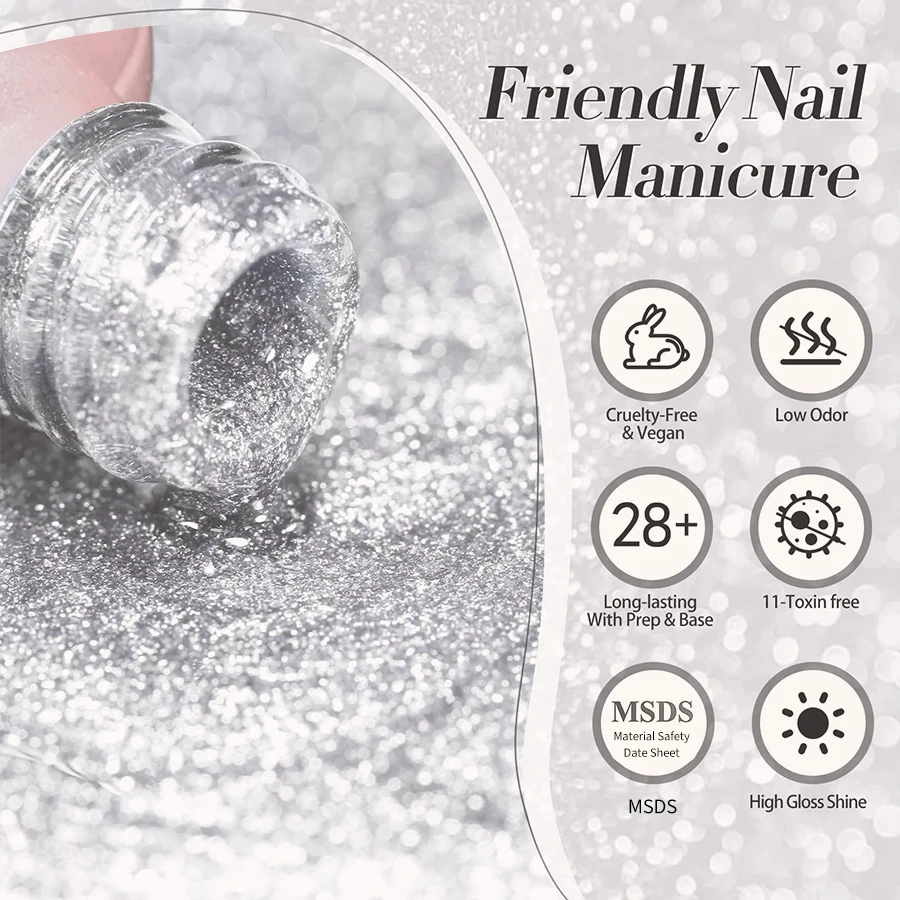 10ml猫型マグネットアイジェルネイルポリッシュ、シルバープラチナ猫型マグネットジェル、スパークルグリッターマグネットソークオフUVネイルジェル