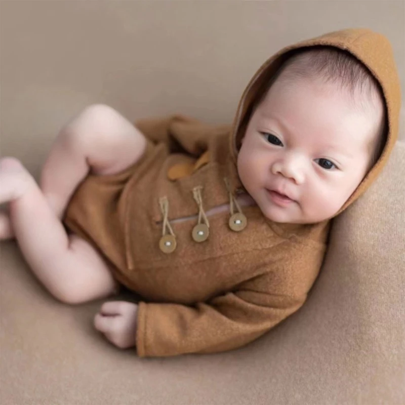 Neugeborenen-Fotoshooting-Requisiten, atmungsaktiver langer Strampler, Baby-Fotokostüm, Body