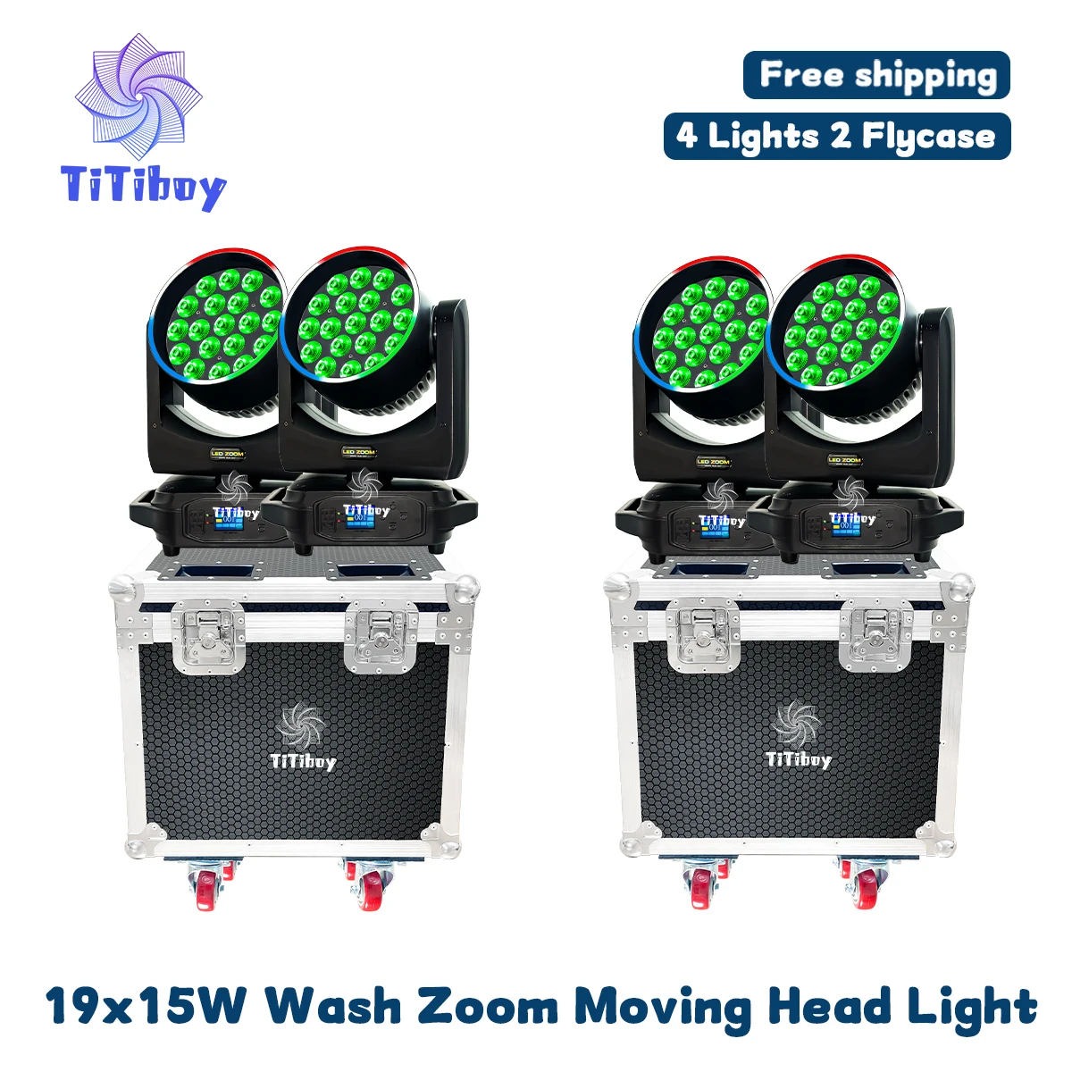 

TiTiboy 19x15w RGBW Wash Zoom Lighting Moving Stage Light для DJ Par Led Wash Beam Bar Party DMX512 Караоке Танцевальный зал