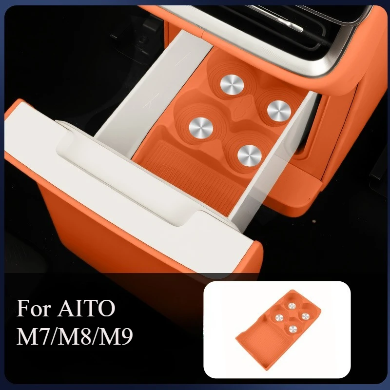

Набор противоскользящих силиконовых ковриков для AITO M7/M8/M9, изготовленный на заказ подходит для подстаканника и подкладки для холодильника на центральной консоли, аксессуары для интерьера автомобиля