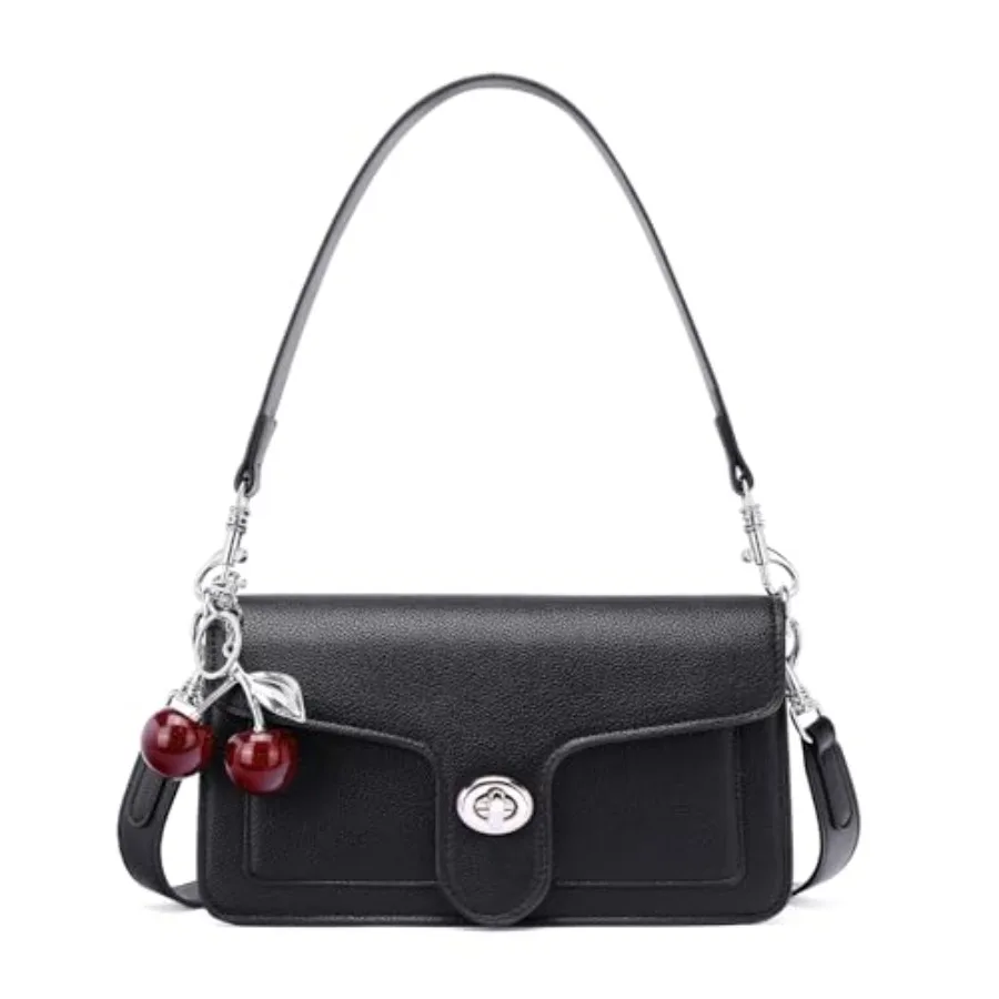 

Purses for Women Trendy Crossbody Bags Leather Designer Handbags Travel Shoulder Cherry Bags Charm with 2 Straps