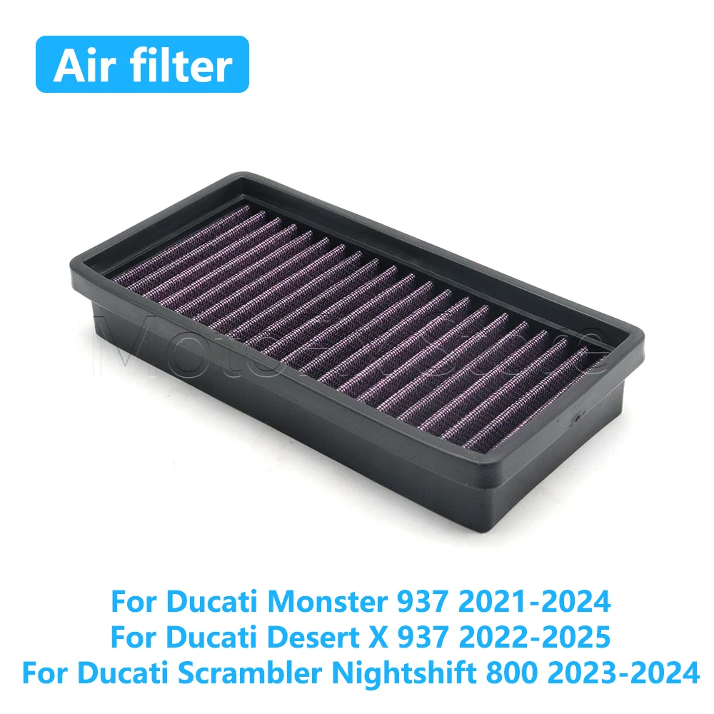 Filtro de aire de alto flujo para motocicleta, limpiador de admisión para Ducati Monster 937 Desert X 937 Hypermotard 698 Mono Scrambler Nightshift 800