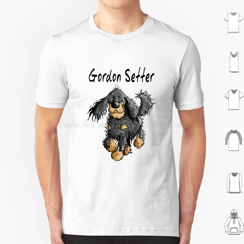 Happy Gordon Setter-Dog-Dogs-Comic-Gift-Cartoon T Shirt 6Xl Cotton Cool Tee Gordon Setter Gordon Setters Puppy Comic Dog Dogs