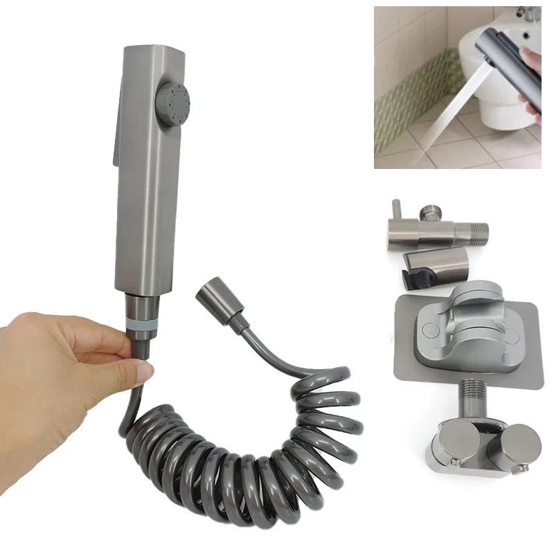 3colors Handheld ABS black grey silver Toilet Bidet Faucet Sprayer wc Bathroom Toilet Self Clean Shower Head water hose valve q1