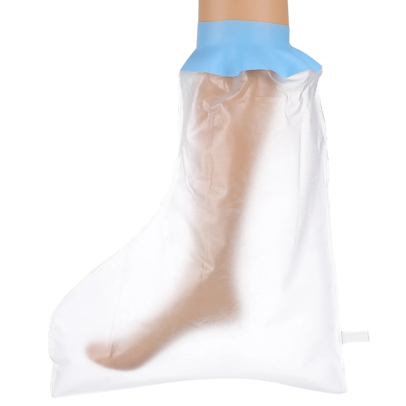 Waterproof Foot Cast Cover for Shower Elastic Silicone Seal Reusable Shower Boot with Hanging Loop for Injured Foot Protection