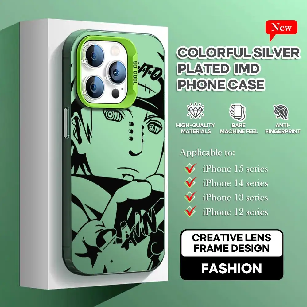 The Shinobi A-Akatsukis P-Paynes Phone Case green IMD Colorful Phone Case Silver Cover Suitable for Apple iPhone 15 14 13 12 11